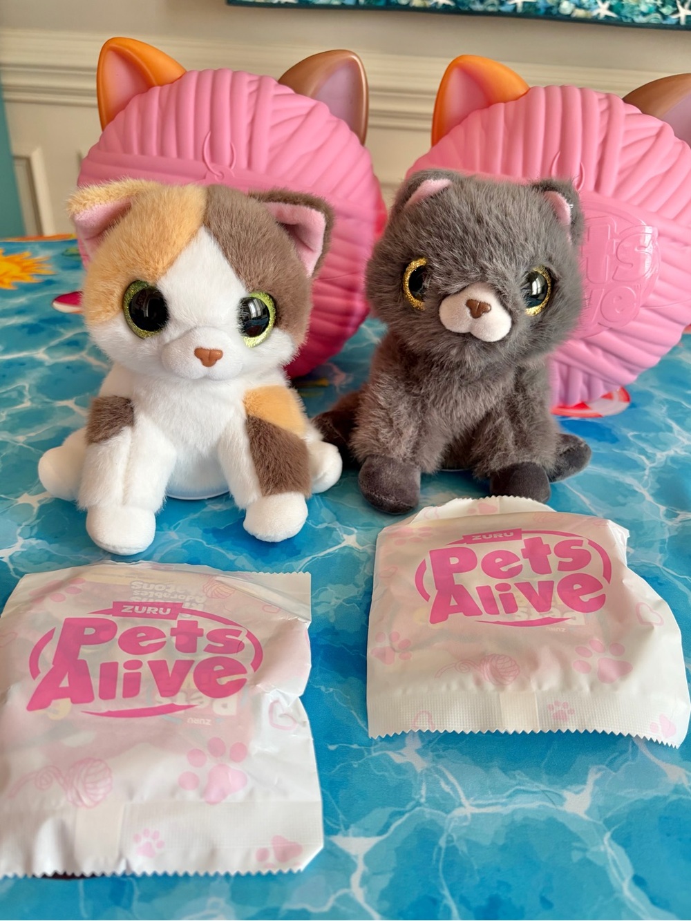 TWO Pets Alive Smitten Kittens Cat Toys “Patches” & “Shadow” Series 2 by Zuru